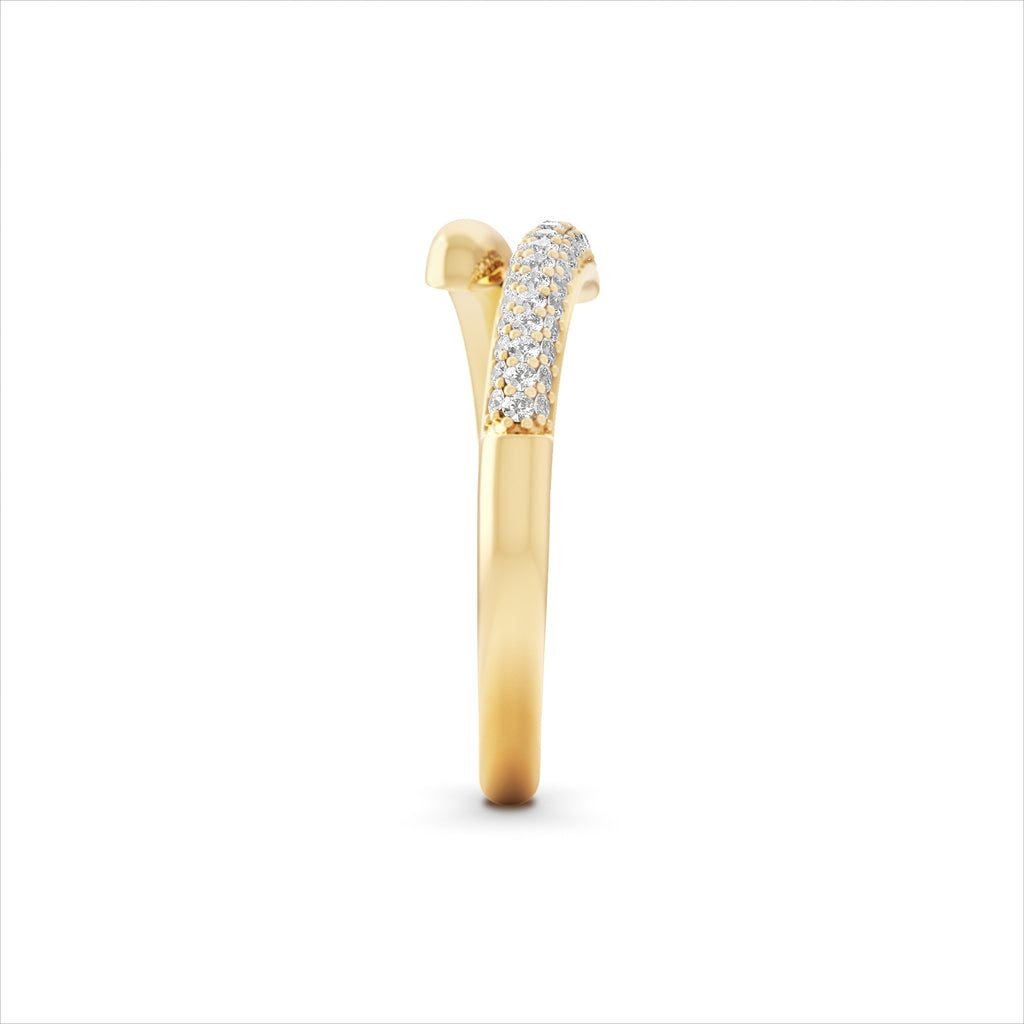 0.15ct Lab Diamond Pavé Wrap Ring in 18K Gold Vermeil