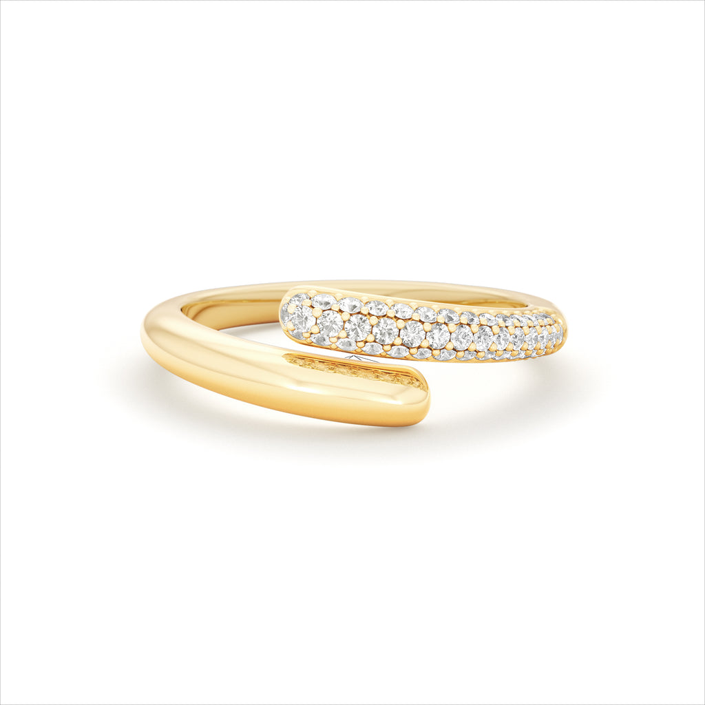 0.15ct Lab Diamond Pavé Wrap Ring in 18K Gold Vermeil