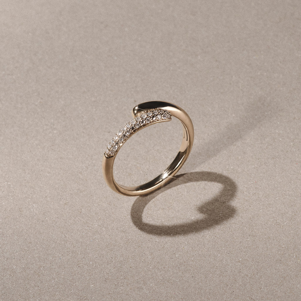0.15ct Lab Diamond Pavé Wrap Ring in 18K Gold Vermeil