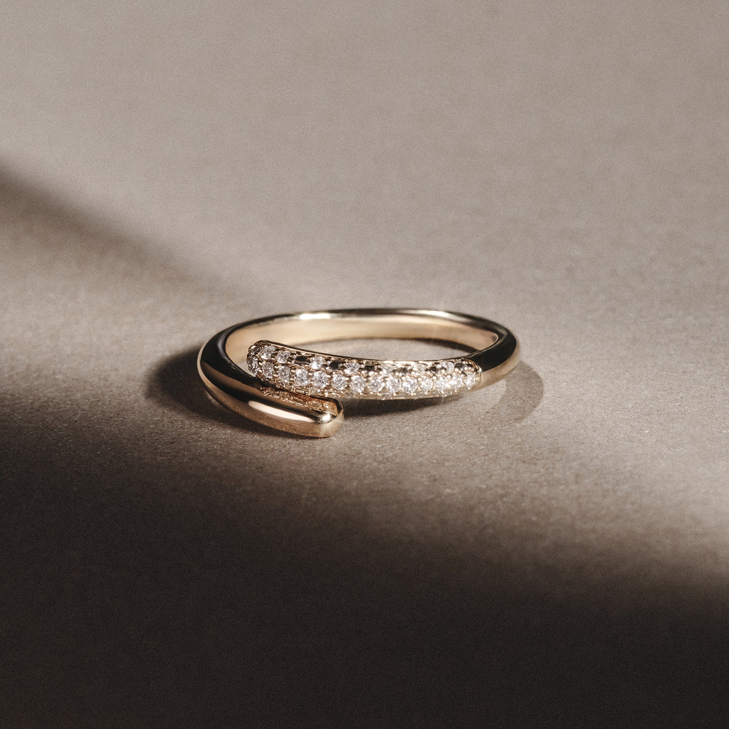 0.15ct Lab Diamond Pavé Wrap Ring in 18K Gold Vermeil