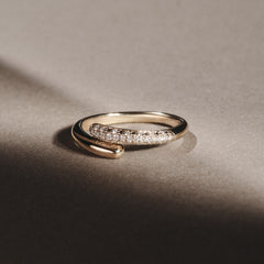 0.15ct Lab Diamond Pavé Wrap Ring in 18K Gold Vermeil