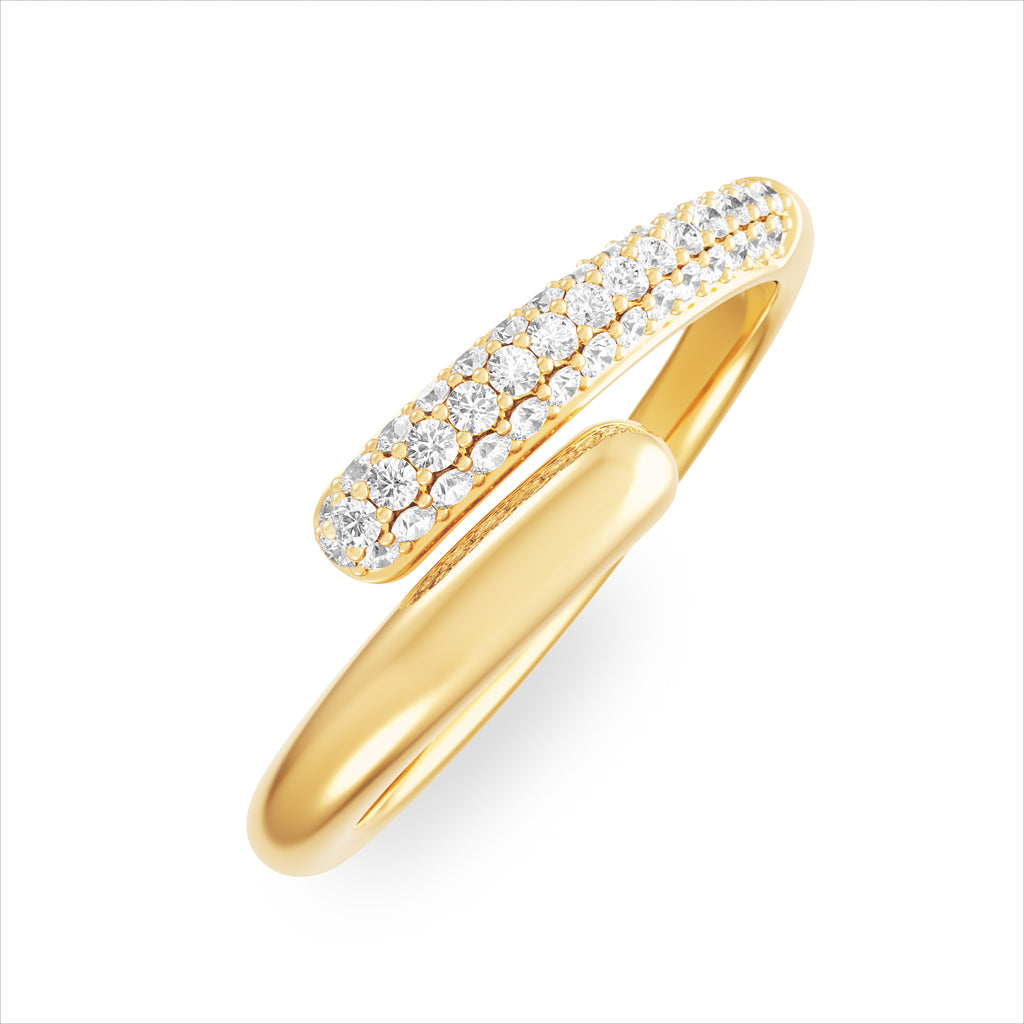 0.15ct Lab Diamond Pavé Wrap Ring in 18K Gold Vermeil
