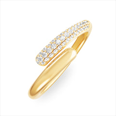 0.15ct Lab Diamond Pavé Wrap Ring in 18K Gold Vermeil