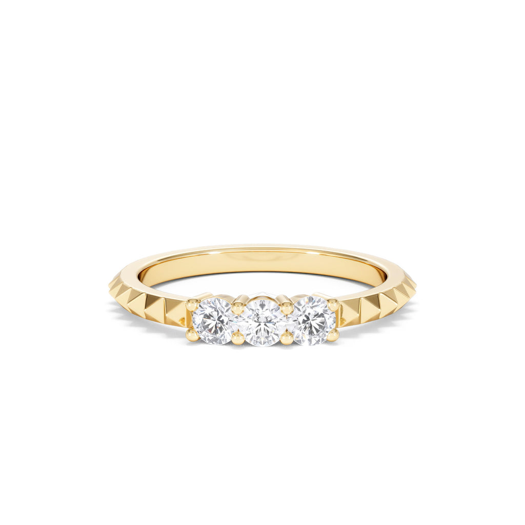 Era 0.33ct Round Cut Lab Diamond 3 Stone Ring in 18K Gold Vermeil