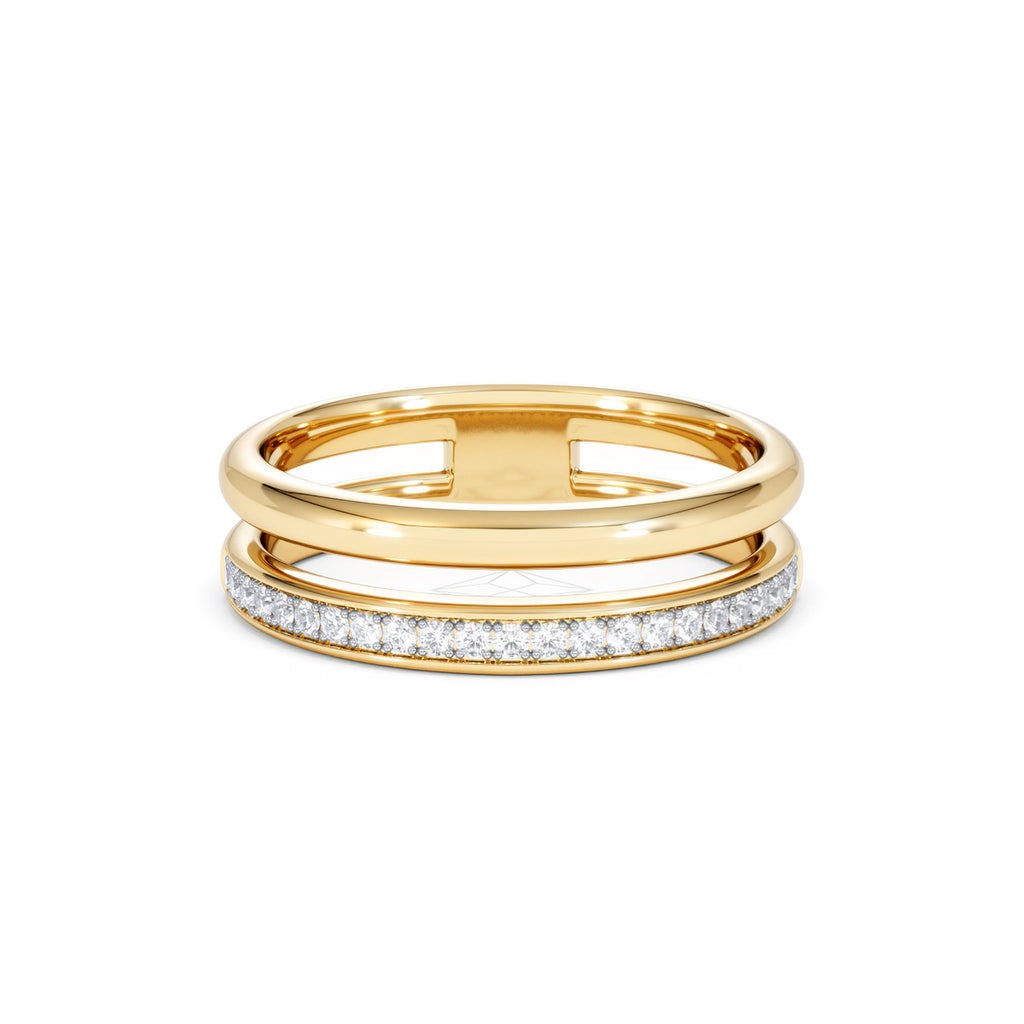 Duo Curve 0.10ct Lab Diamond Stacking Ring in 18K Gold Vermeil