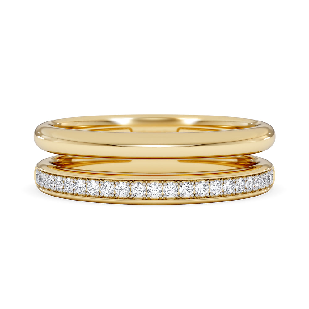 Duo 0.10ct Lab Diamond Stacking Ring in 18K Gold Vermeil