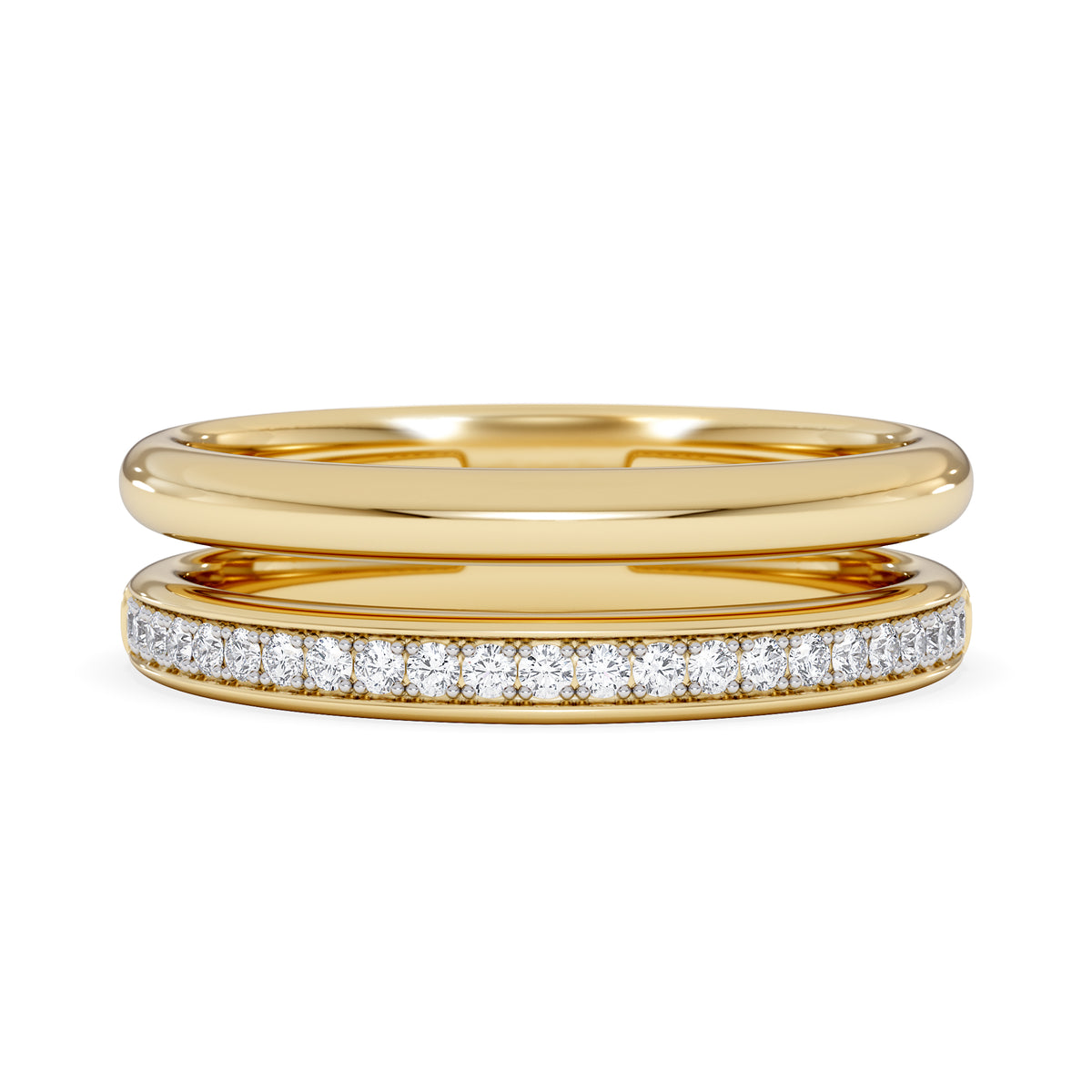 Duo 0.10ct Lab Diamond Stacking Ring in 18K Gold Vermeil