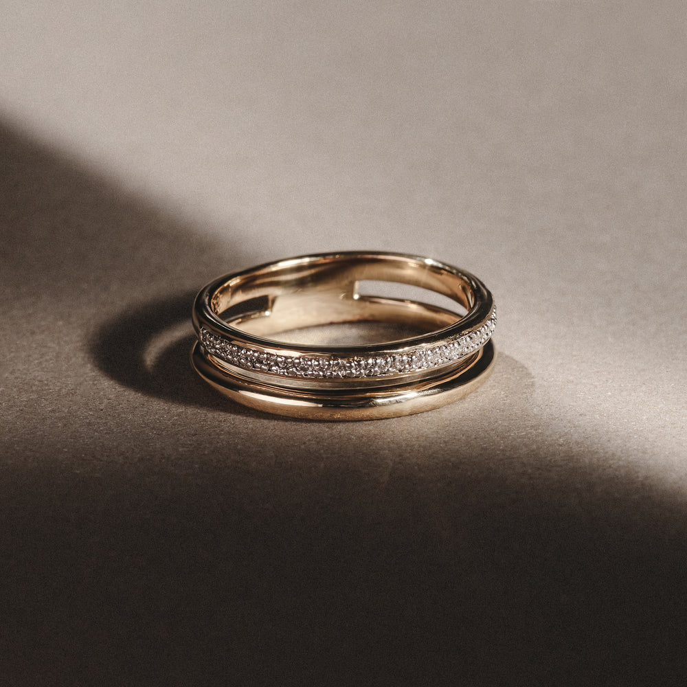 Duo 0.10ct Lab Diamond Stacking Ring in 18K Gold Vermeil