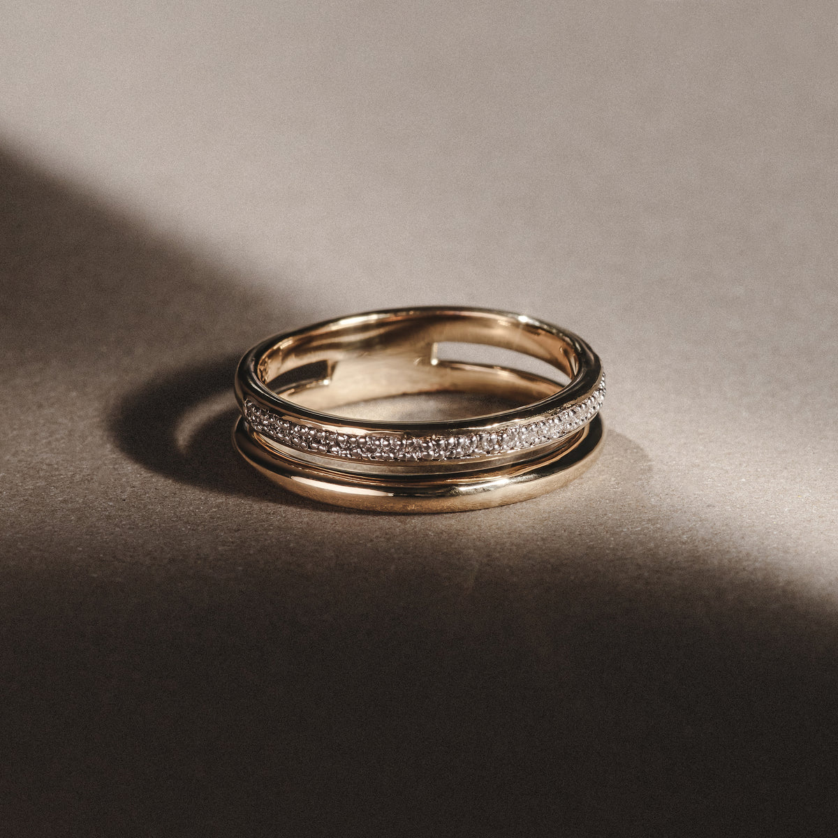 Duo 0.10ct Lab Diamond Stacking Ring in 18K Gold Vermeil