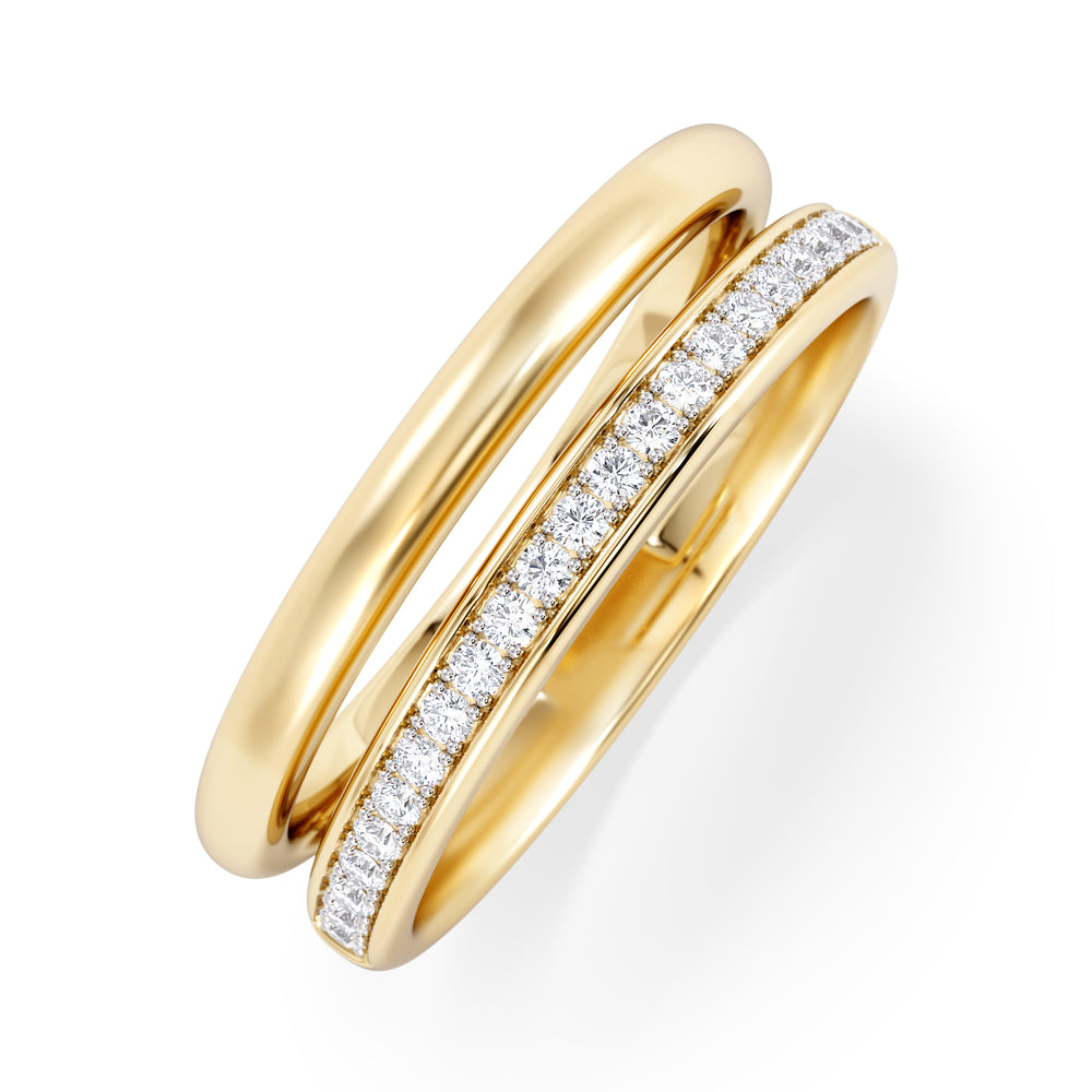Duo 0.10ct Lab Diamond Stacking Ring in 18K Gold Vermeil