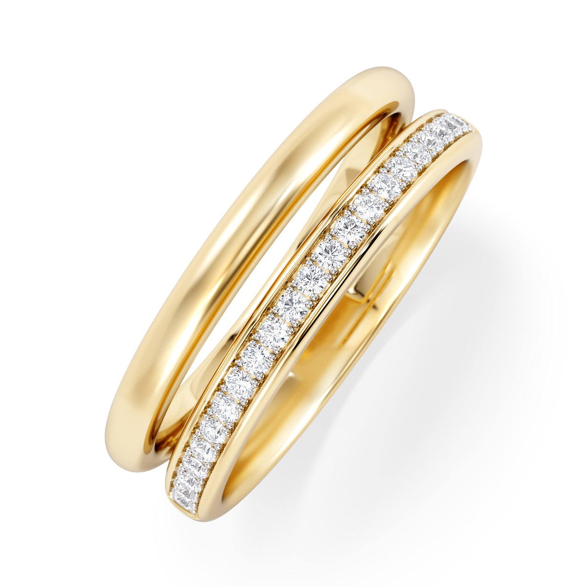 Duo 0.10ct Lab Diamond Stacking Ring in 18K Gold Vermeil