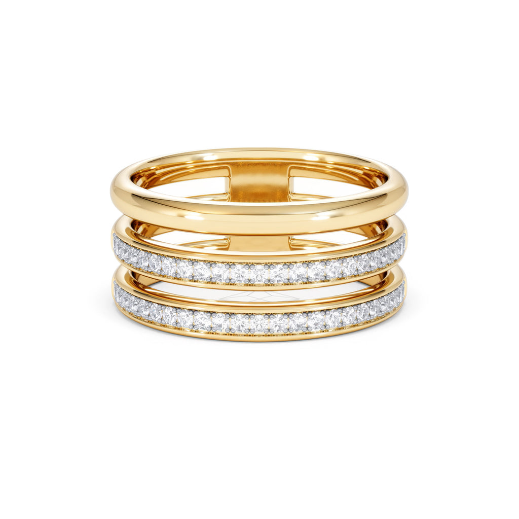 Trinity Curve 0.20ct Lab Diamond Stacking Ring in 18K Gold Vermeil