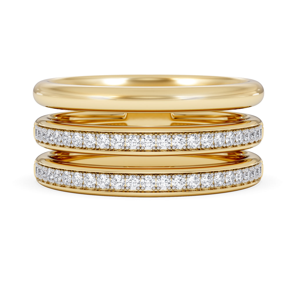Trinity 0.20ct Lab Diamond Stacking Ring in 18K Gold Vermeil