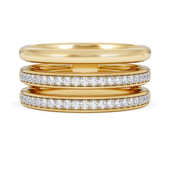 Trinity 0.20ct Lab Diamond Stacking Ring in 18K Gold Vermeil