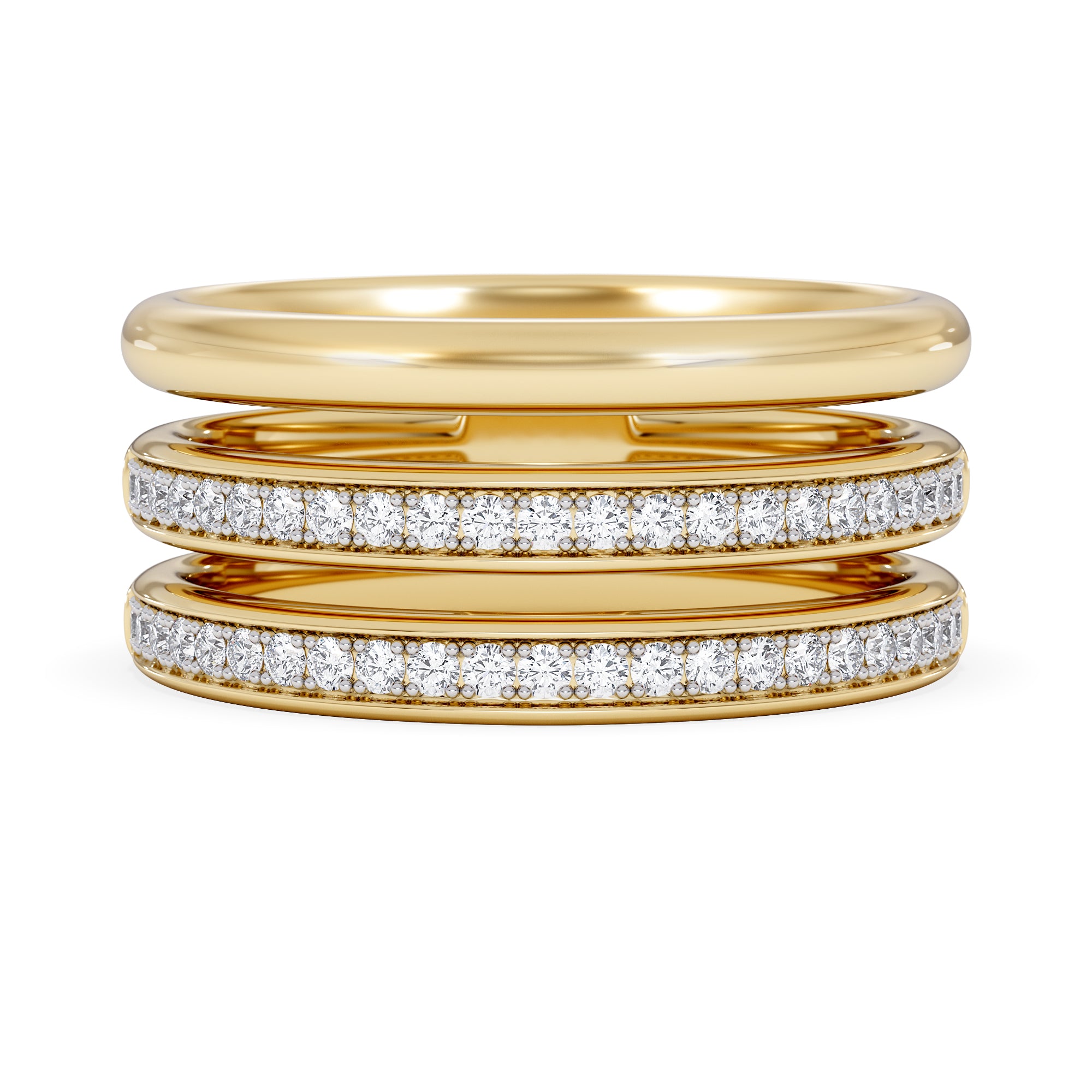 Trinity 0.20ct Lab Diamond Stacking Ring in 18K Gold Vermeil
