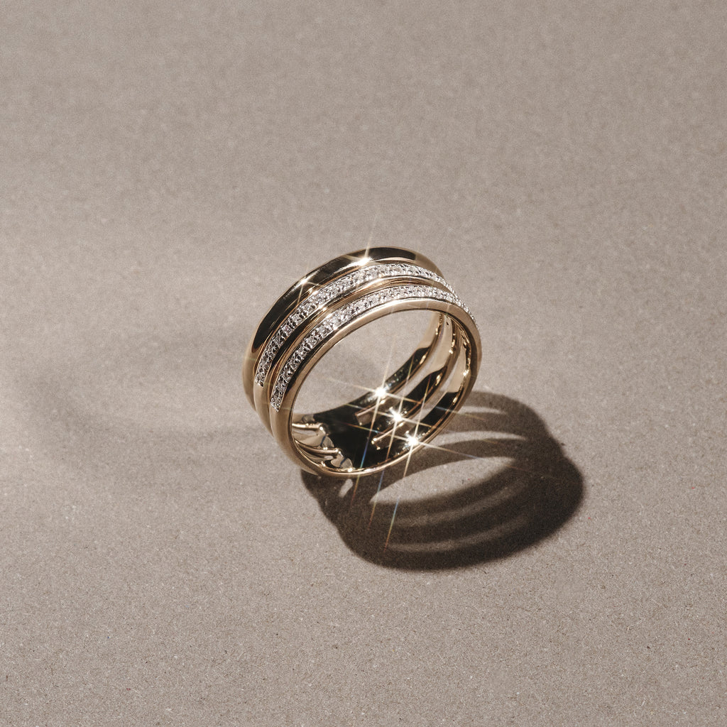 Trinity 0.20ct Lab Diamond Stacking Ring in 18K Gold Vermeil