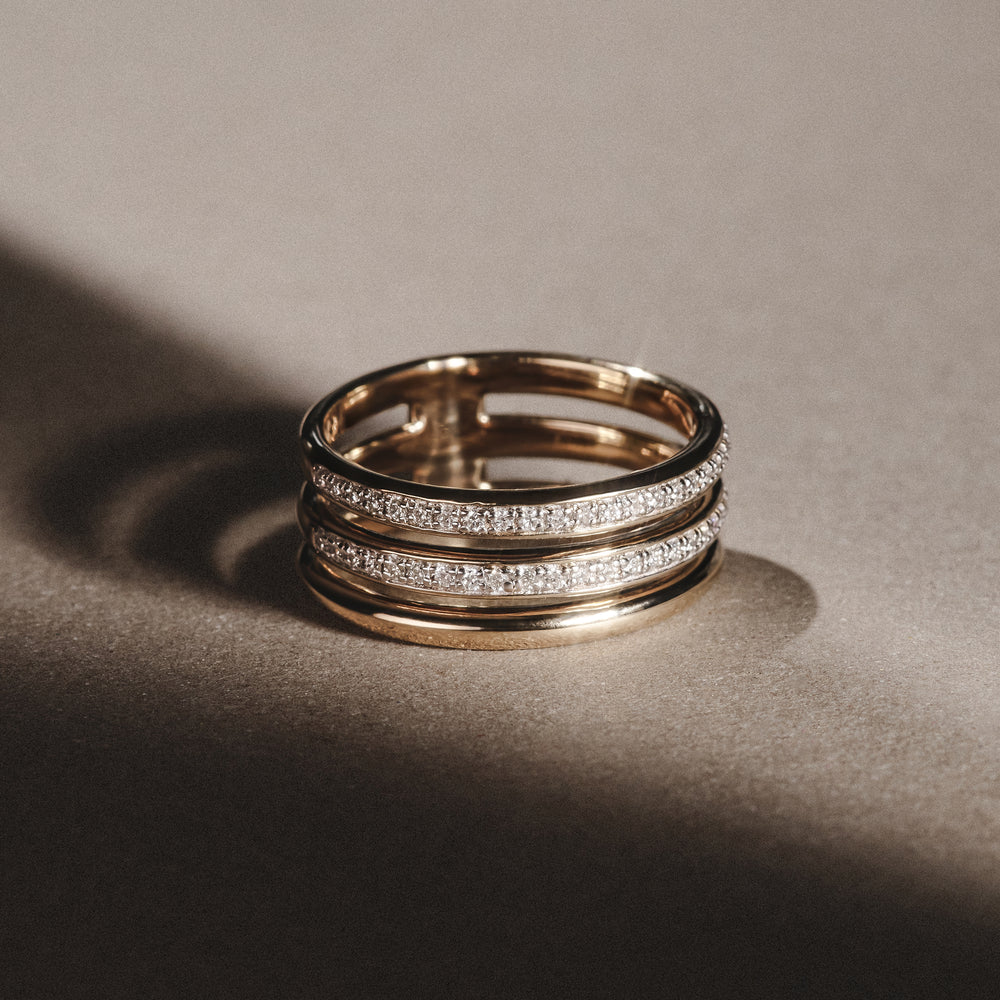 Trinity 0.20ct Lab Diamond Stacking Ring in 18K Gold Vermeil