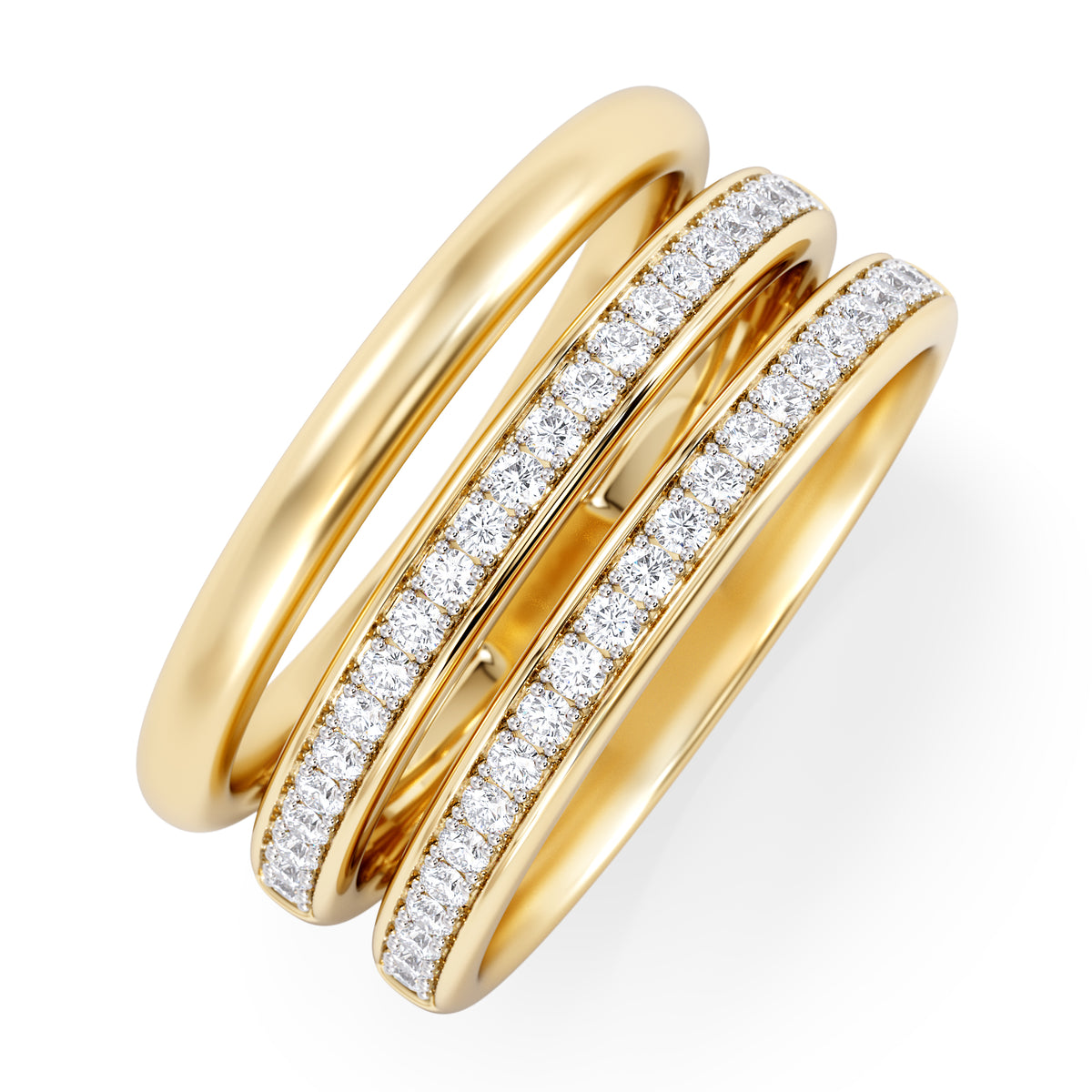Trinity 0.20ct Lab Diamond Stacking Ring in 18K Gold Vermeil