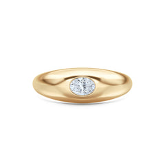 Apex 0.25ct Oval Cut Lab Diamond Signet Ring in 18K Gold Vermeil