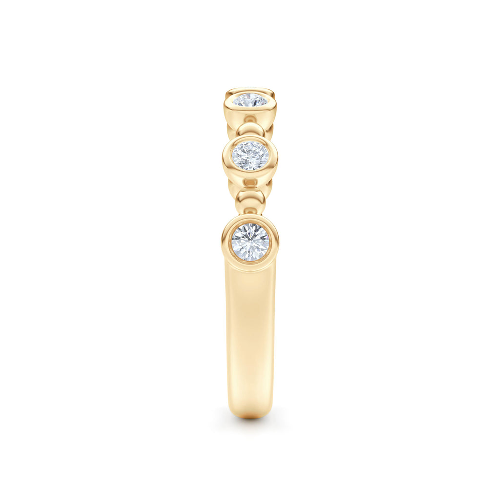 Beaded 0.21ct Round Cut Lab Diamond Half Eternity Ring in 18K Gold Vermeil