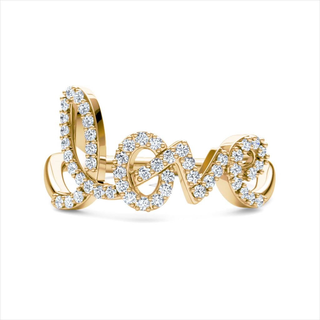 Love Motif 0.12ct Lab Diamond Ring in 18K Gold Vermeil