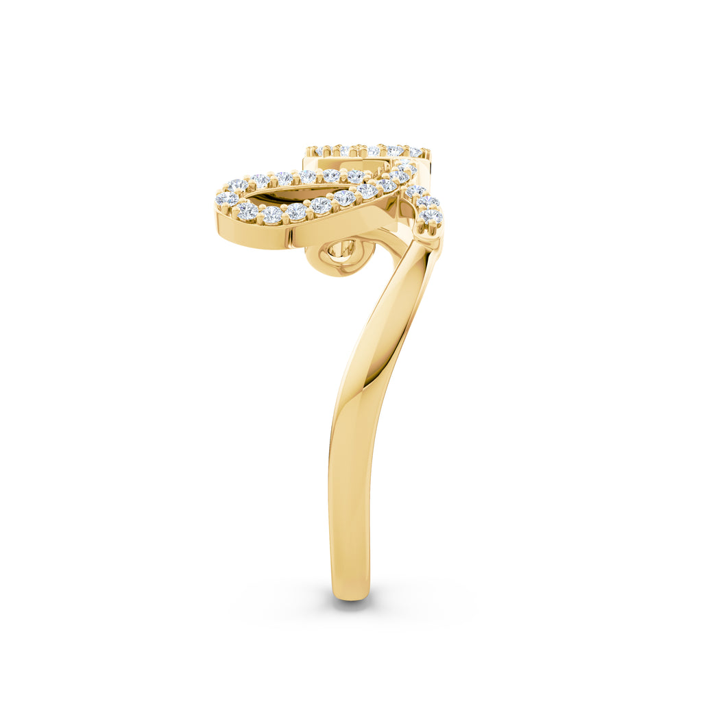 Love Motif 0.12ct Lab Diamond Ring in 18K Gold Vermeil