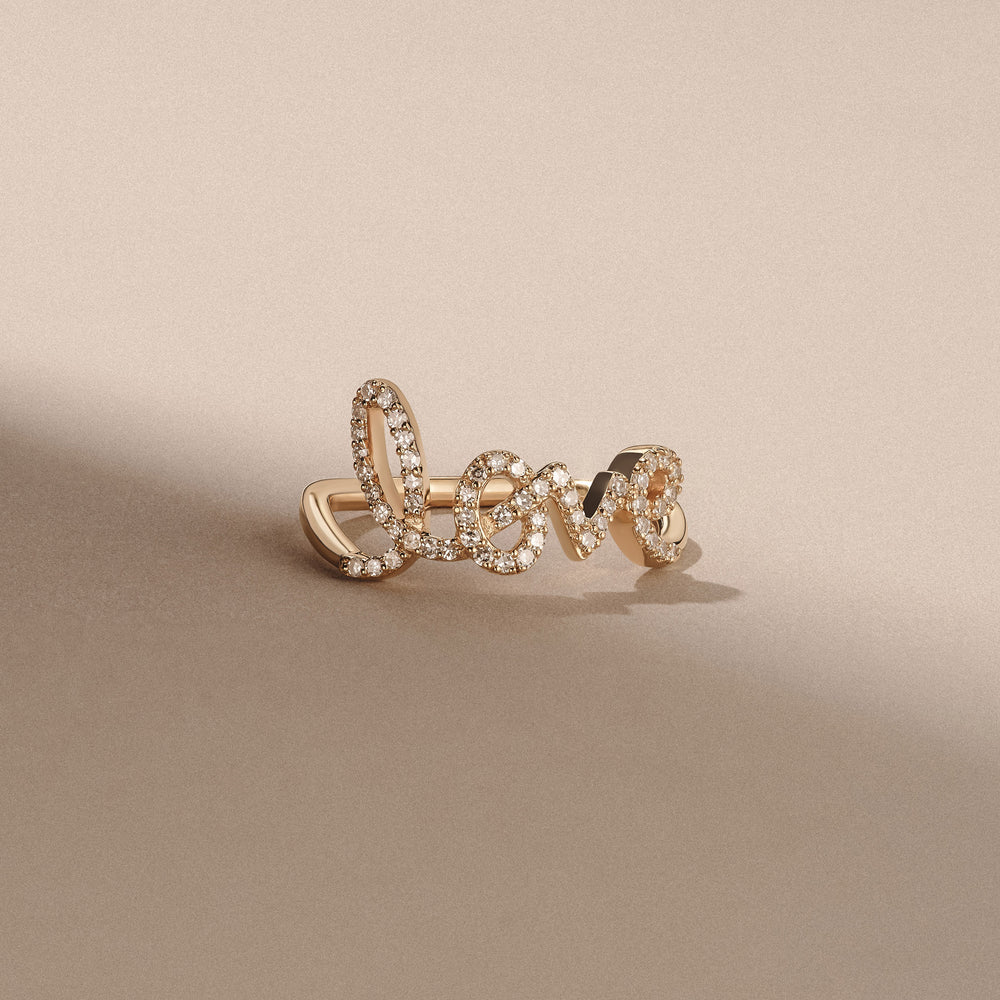 Love Motif 0.12ct Lab Diamond Ring in 18K Gold Vermeil