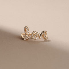 Love Motif 0.12ct Lab Diamond Ring in 18K Gold Vermeil