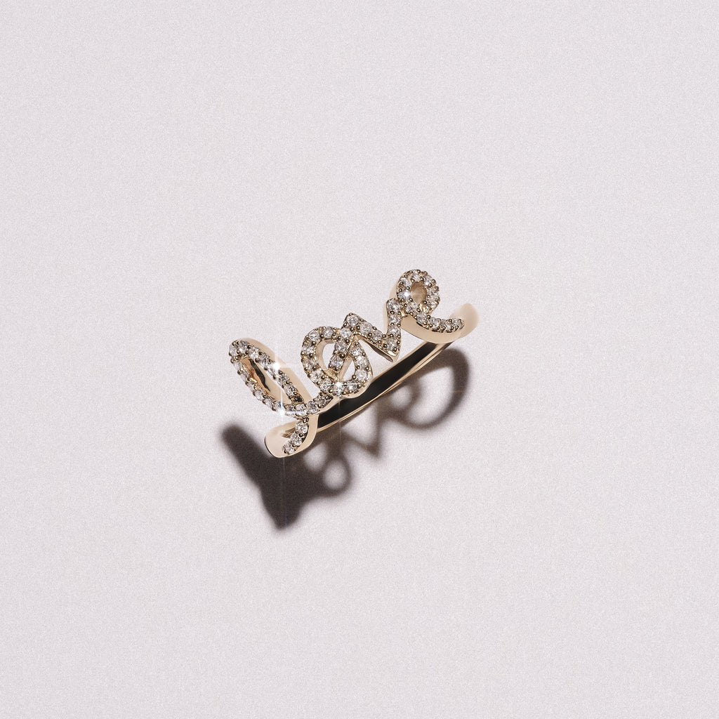Love Motif 0.12ct Lab Diamond Ring in 18K Gold Vermeil