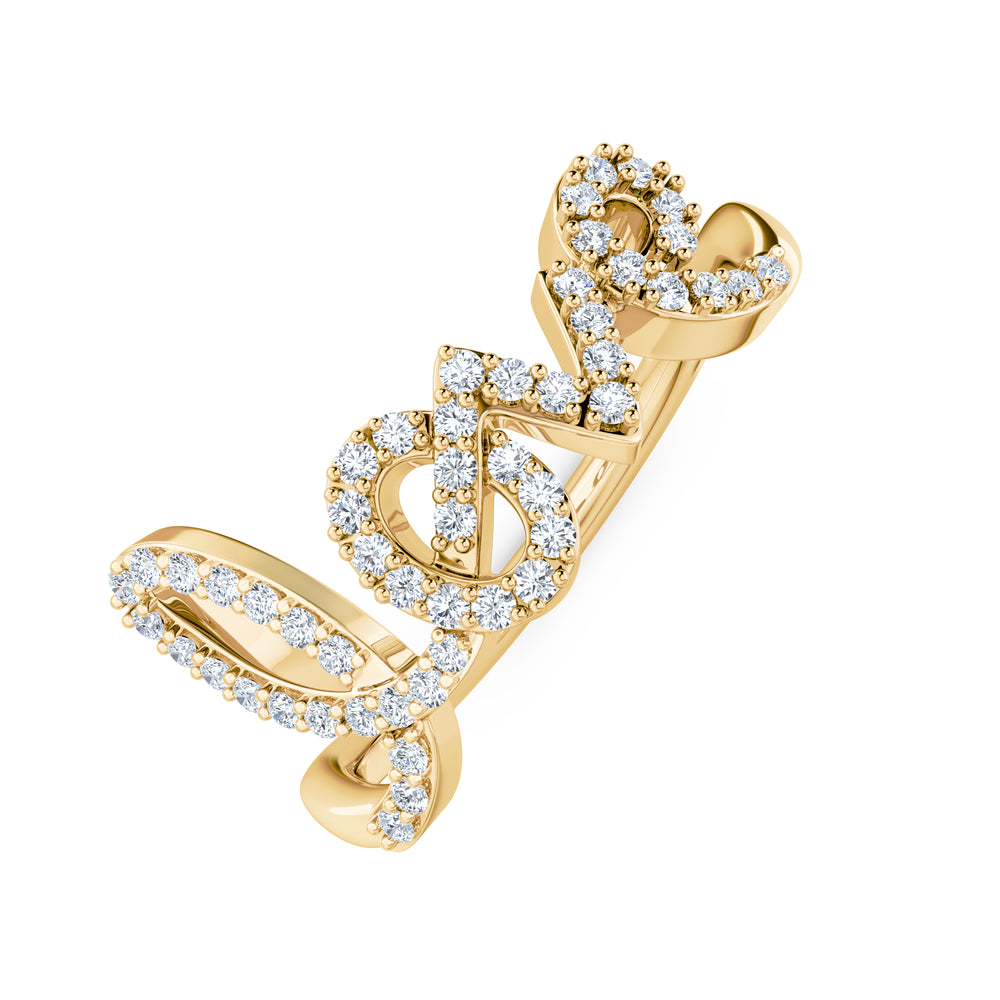 Love Motif 0.12ct Lab Diamond Ring in 18K Gold Vermeil