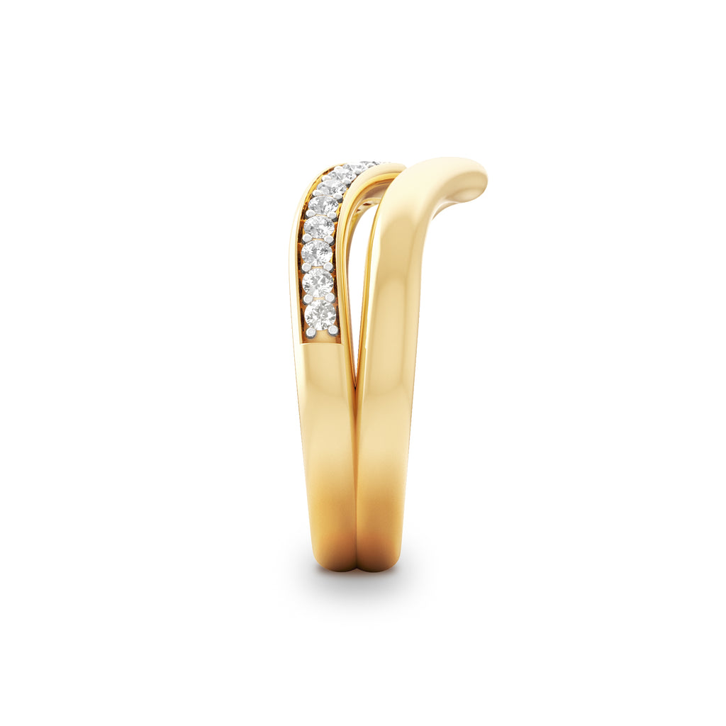 Dual 0.27ct Lab Diamond Stacking Wishbone Ring in 18K Gold Vermeil
