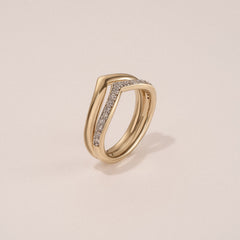 Dual 0.27ct Lab Diamond Stacking Wishbone Ring in 18K Gold Vermeil
