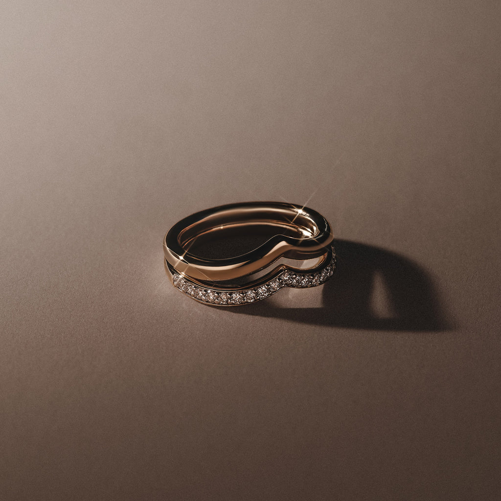 Dual 0.27ct Lab Diamond Stacking Wishbone Ring in 18K Gold Vermeil
