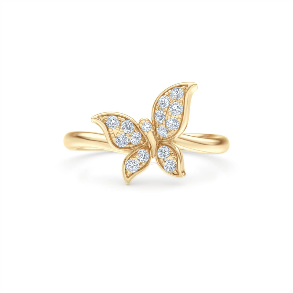 Papillon 0.19ct Lab Diamond Ring in 18K Gold Vermeil