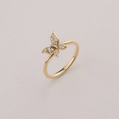 Papillon 0.19ct Lab Diamond Ring in 18K Gold Vermeil