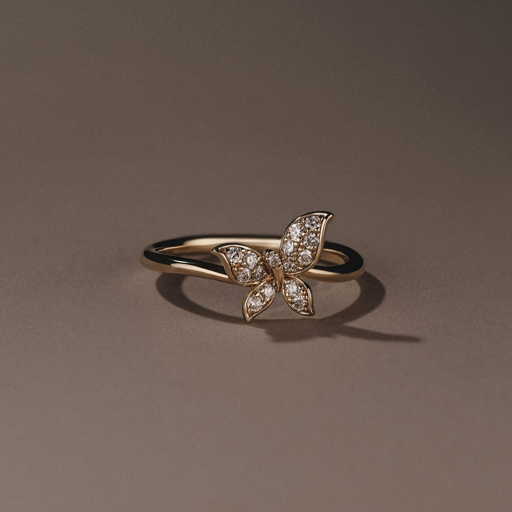 Papillon 0.19ct Lab Diamond Ring in 18K Gold Vermeil