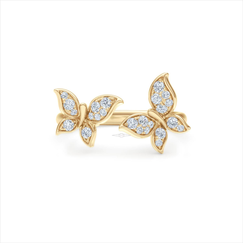 Papillon 0.20ct Lab Diamond Ring 18K Gold Vermeil