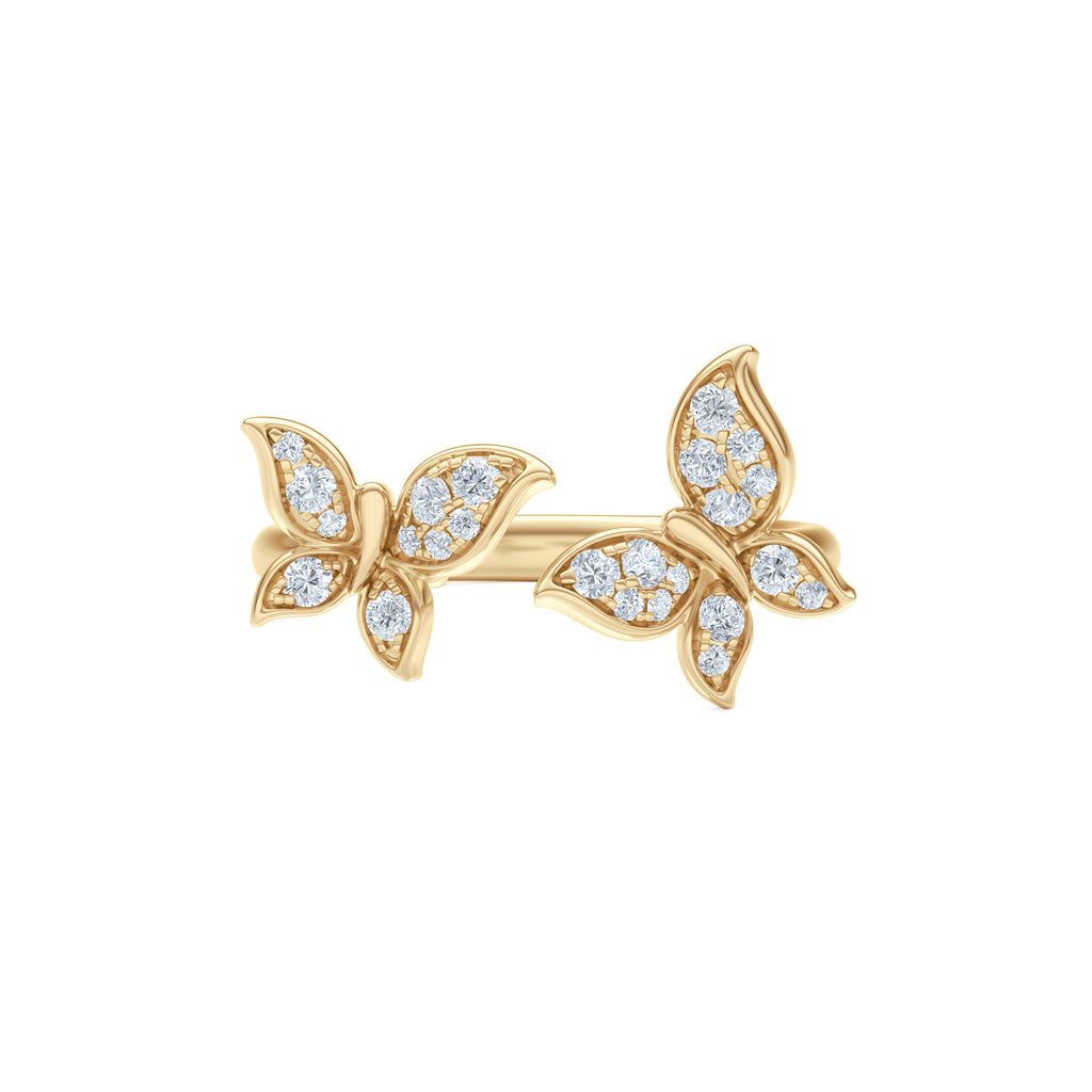 Papillon 0.20ct Lab Diamond Ring 18K Gold Vermeil