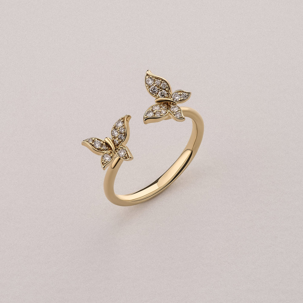 Papillon 0.20ct Lab Diamond Ring 18K Gold Vermeil