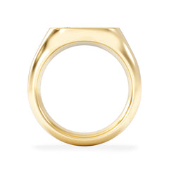 Crest 0.03ct Lab Diamond Men's Square Signet Ring in 18K Yellow Gold Vermeil