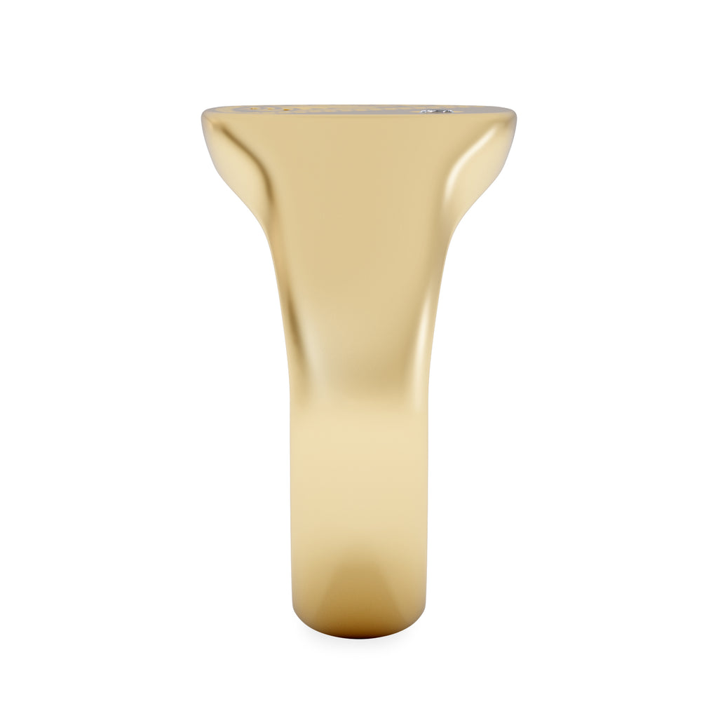 Crest 0.03ct Lab Diamond Men's Square Signet Ring in 18K Yellow Gold Vermeil