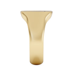 Crest 0.03ct Lab Diamond Men's Square Signet Ring in 18K Yellow Gold Vermeil