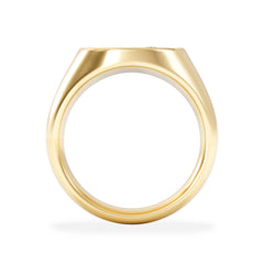 Crest 0.03ct Lab Diamond Men's Oval Signet Ring in 18K Yellow Gold Vermeil