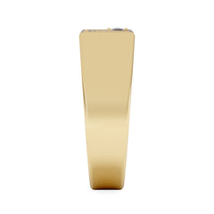 Crest 0.03ct Lab Diamond Men's Rectangle Signet Ring in 18K Yellow Gold Vermeil