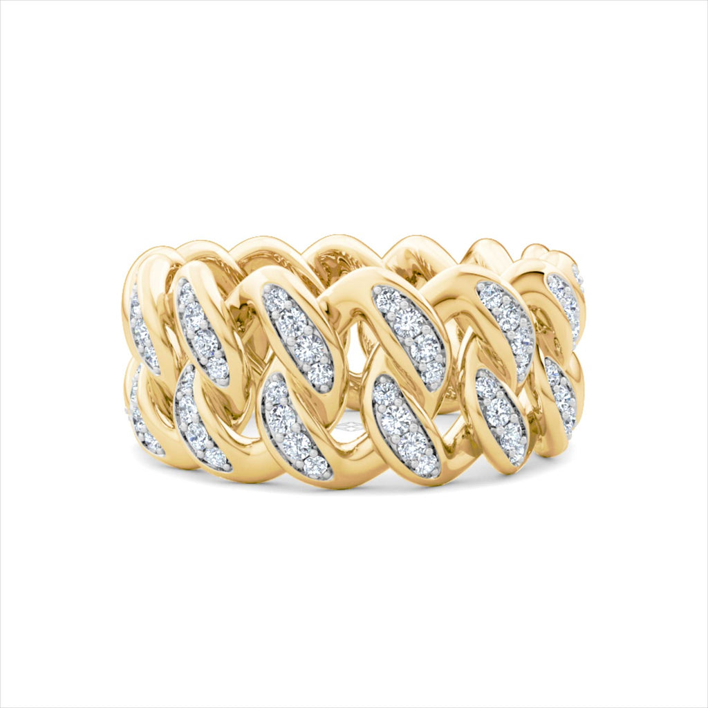 Havana Men’s 0.35ct Lab Diamond Cuban Link Ring in 18K Gold Vermeil
