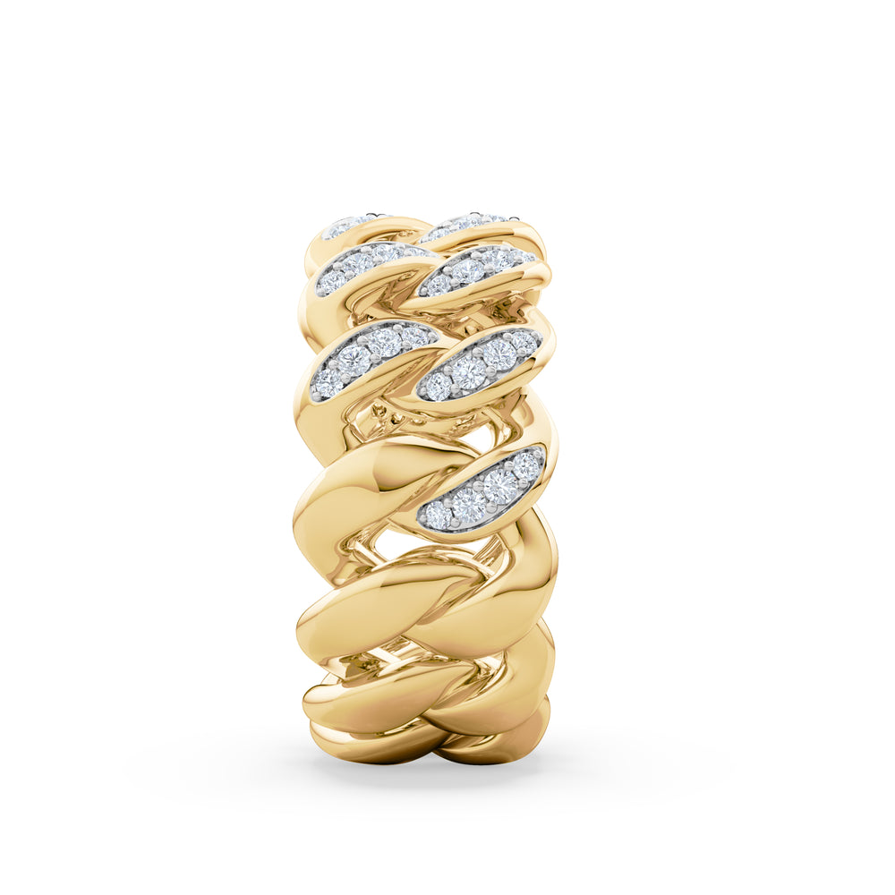 Havana Men’s 0.35ct Lab Diamond Cuban Link Ring in 18K Gold Vermeil