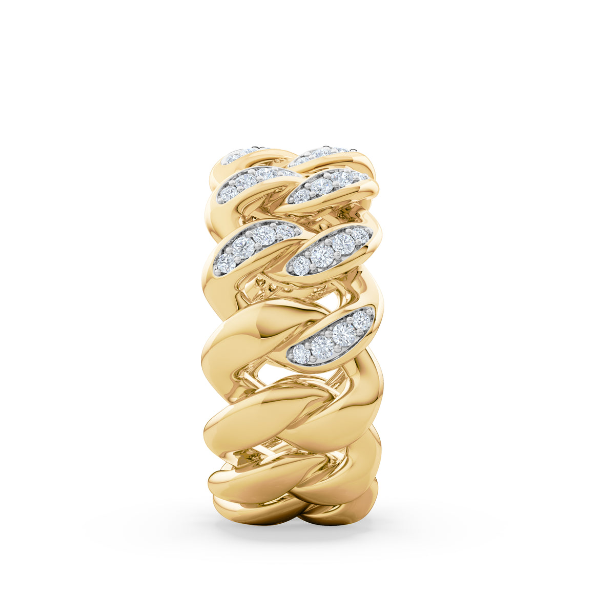 Havana Men’s 0.35ct Lab Diamond Cuban Link Ring in 18K Gold Vermeil