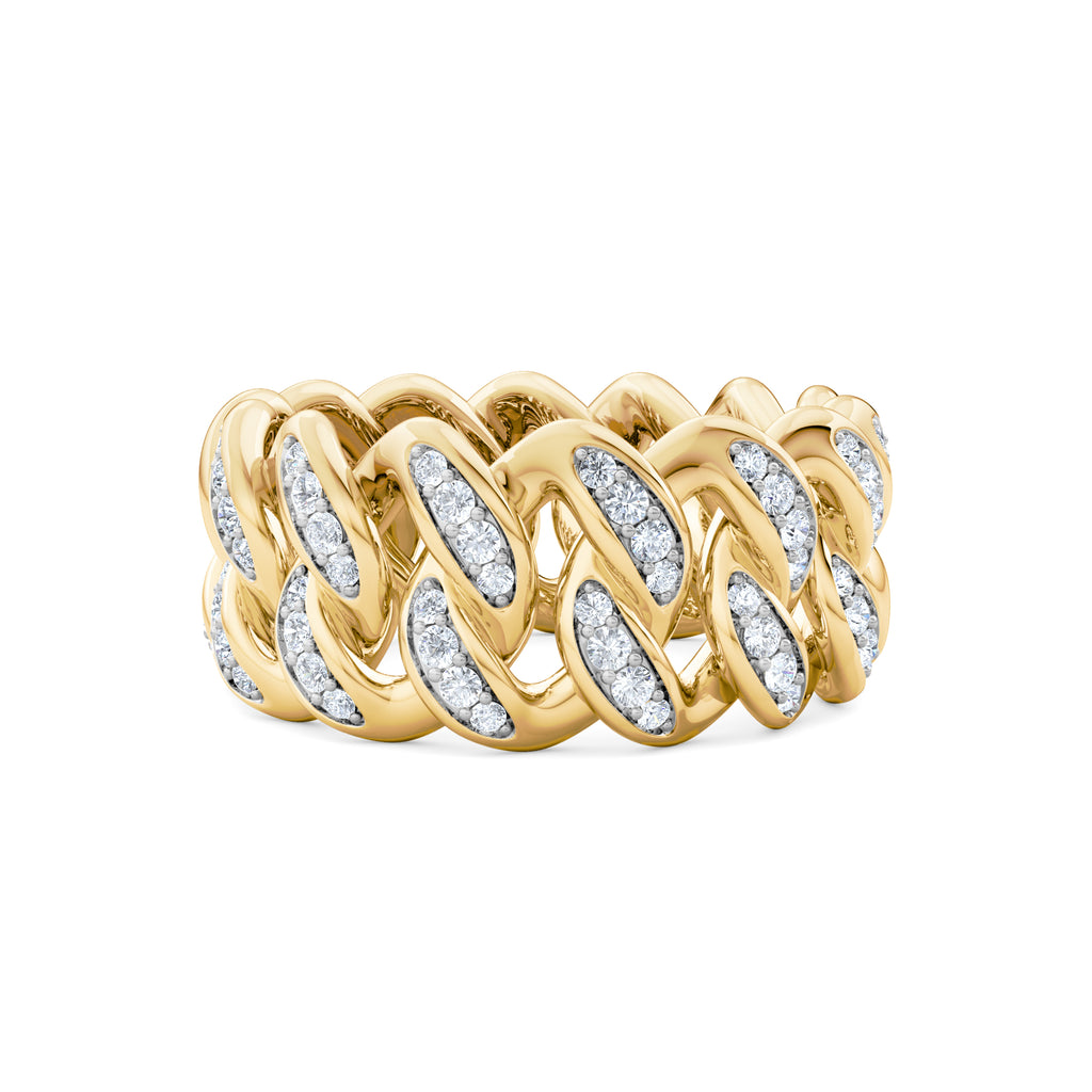 Havana Men’s 0.35ct Lab Diamond Cuban Link Ring in 18K Gold Vermeil