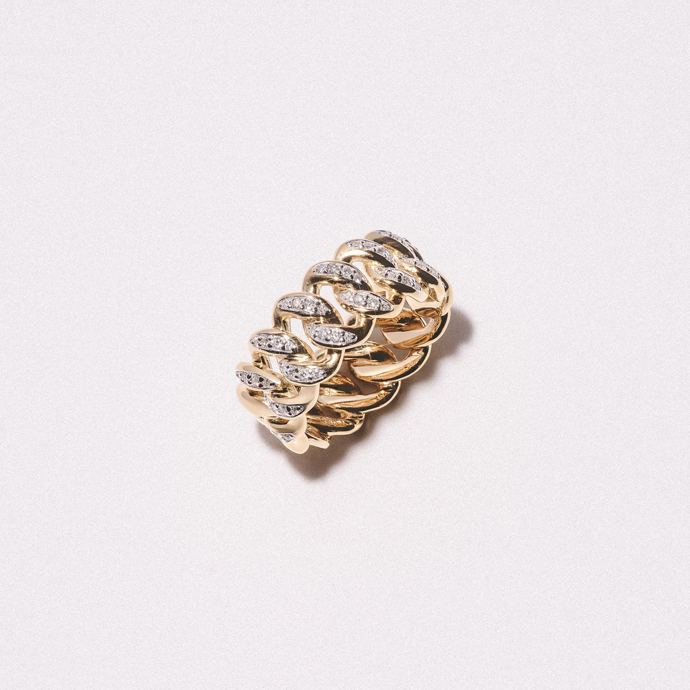 Havana Men’s 0.35ct Lab Diamond Cuban Link Ring in 18K Gold Vermeil