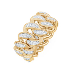 Havana Men’s 0.35ct Lab Diamond Cuban Link Ring in 18K Gold Vermeil